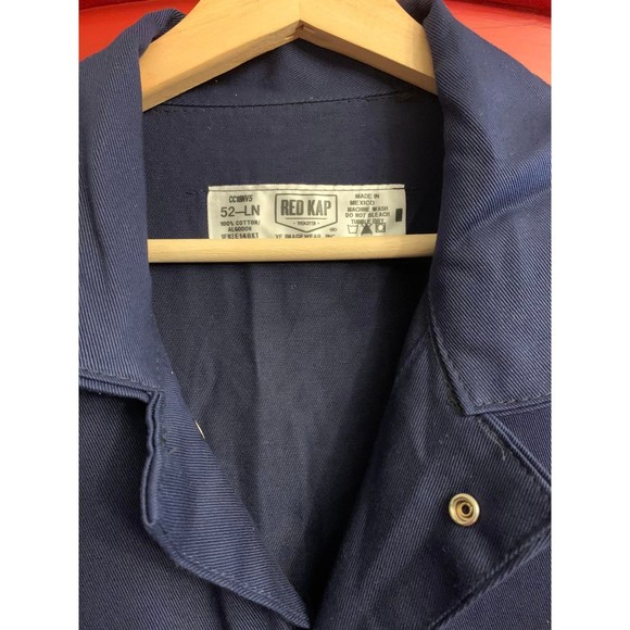 NWOT Red Kap CC18NV5 Zip-Front Cotton Coverall Navy Blue Snap Ankle Cuff 52 LN - Picture 4 of 5